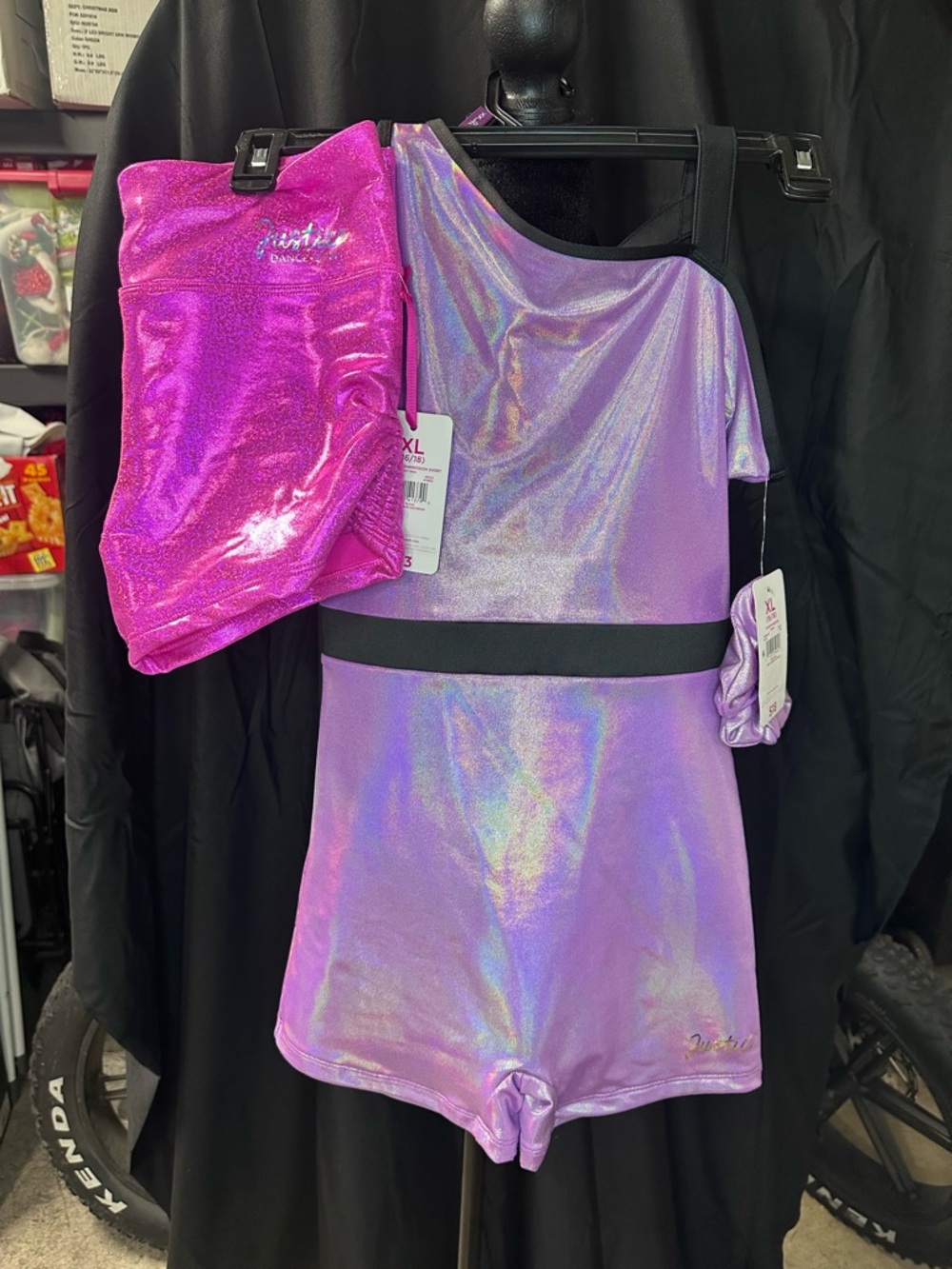 Justice Shiny Hot Pink Gym Shorts